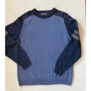 Roundtree & Yorke Varsity Men’s Sweater Sz M Blue Navy Striped Sleeve Wool Blend